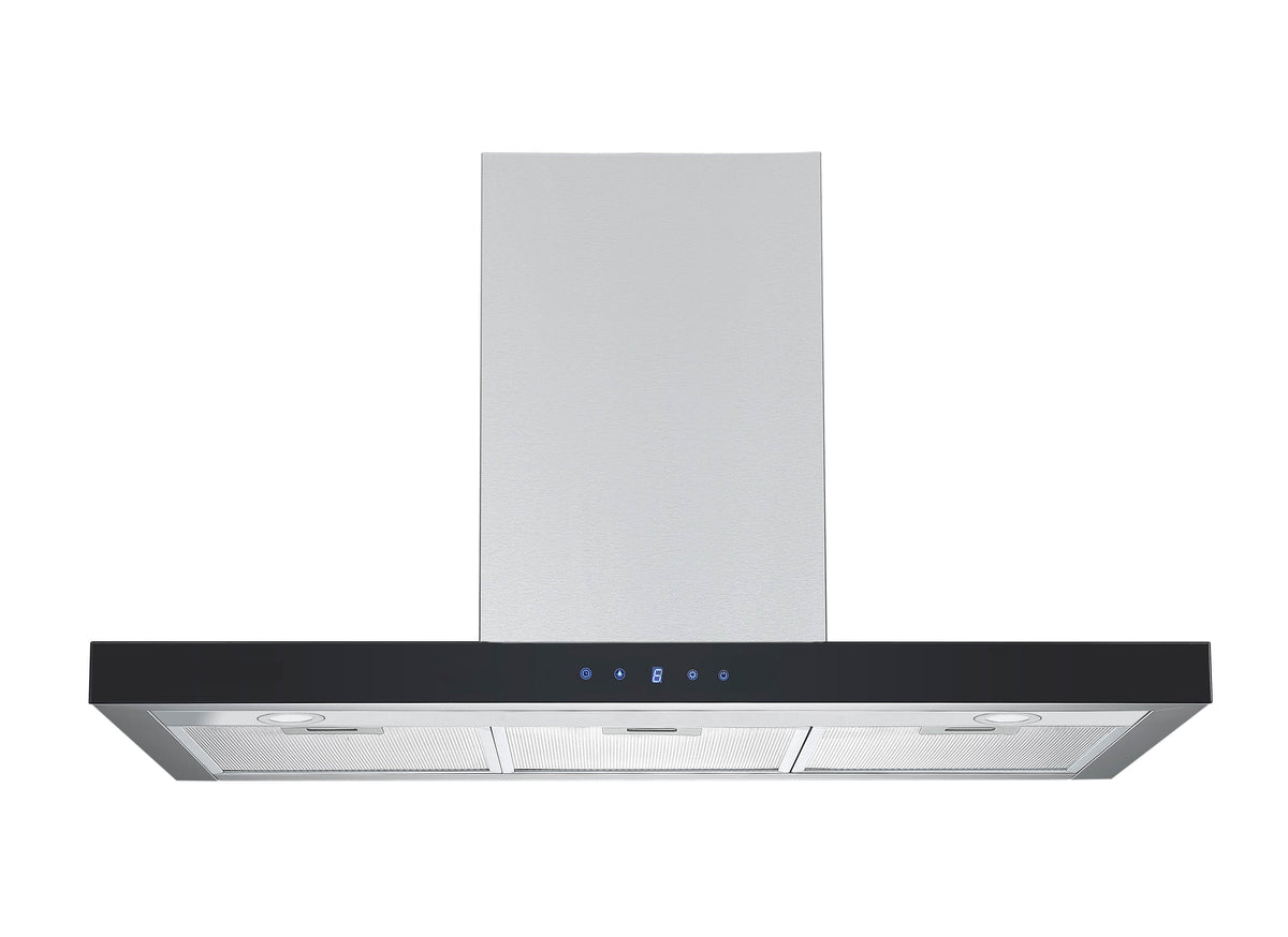 PKM 8090GH Dunstabzugshaube 90cm, LED-Beleuchtung, Touch Control, 3 Stufen, schwarze Glasblende