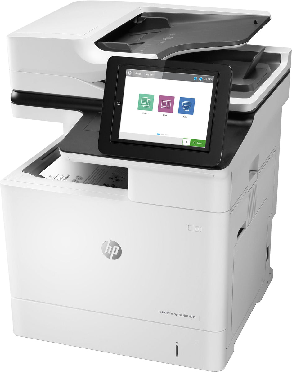 HP LaserJet Enterprise M635h MFP, Drucken, Kopieren, Scannen und optionales Faxen, Scannen in E-Mail; beidseitiger Druck; ADF für 150 Blatt; energieeffizient, Laser, Monodruck, 1200 x 1200 DPI, Farbkopieren, A4, Schwarz, Weiß