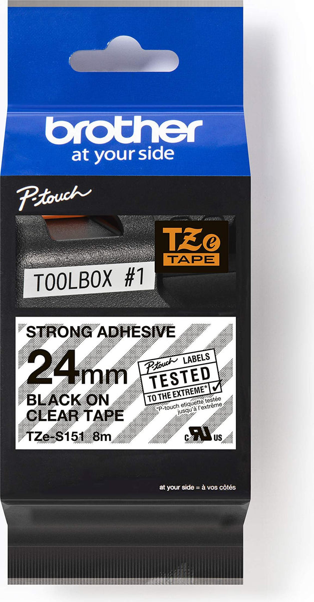 Brother Strong Adhesive Gloss Laminated Tape - 24mm, TZ