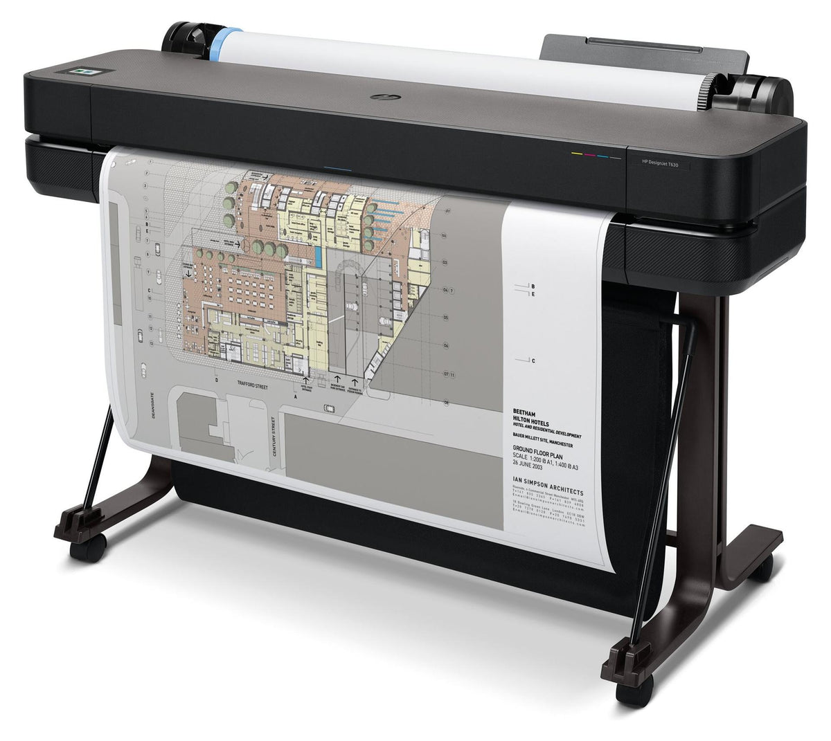 HP Designjet T630 36-Zoll-Drucker 2025 Edition, Tintenstrahl, 2400 x 1200 DPI, HP-GL/2, JPEG, HP-RTL, CALS G4, URF, Schwarz, Cyan, Magenta, Gelb, 2400 x 1200 DPI, 76 pph