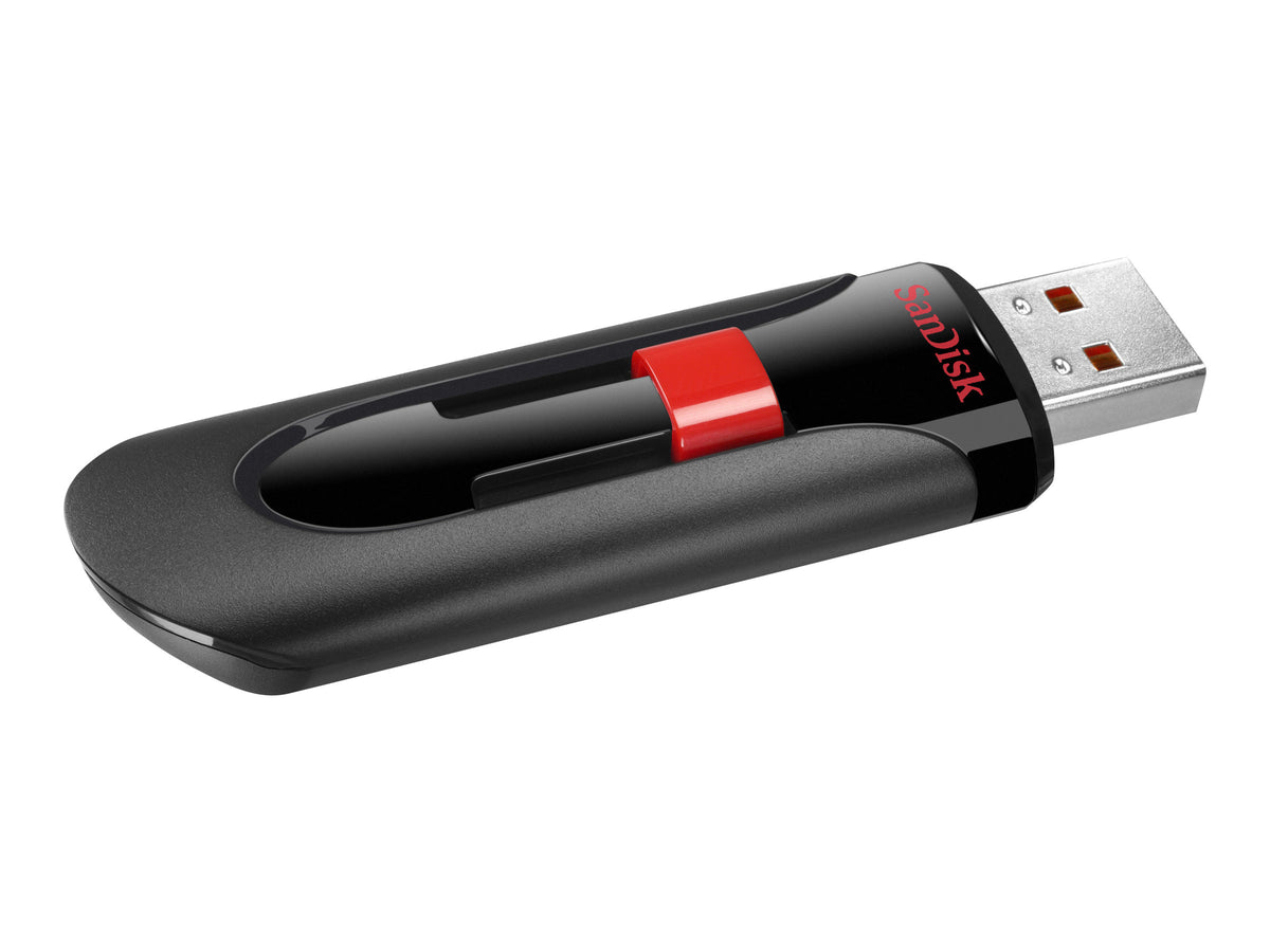 SanDisk Cruzer Glide, 128 GB, USB Typ-A, 2.0, Dia, 6,8 g, Schwarz, Rot