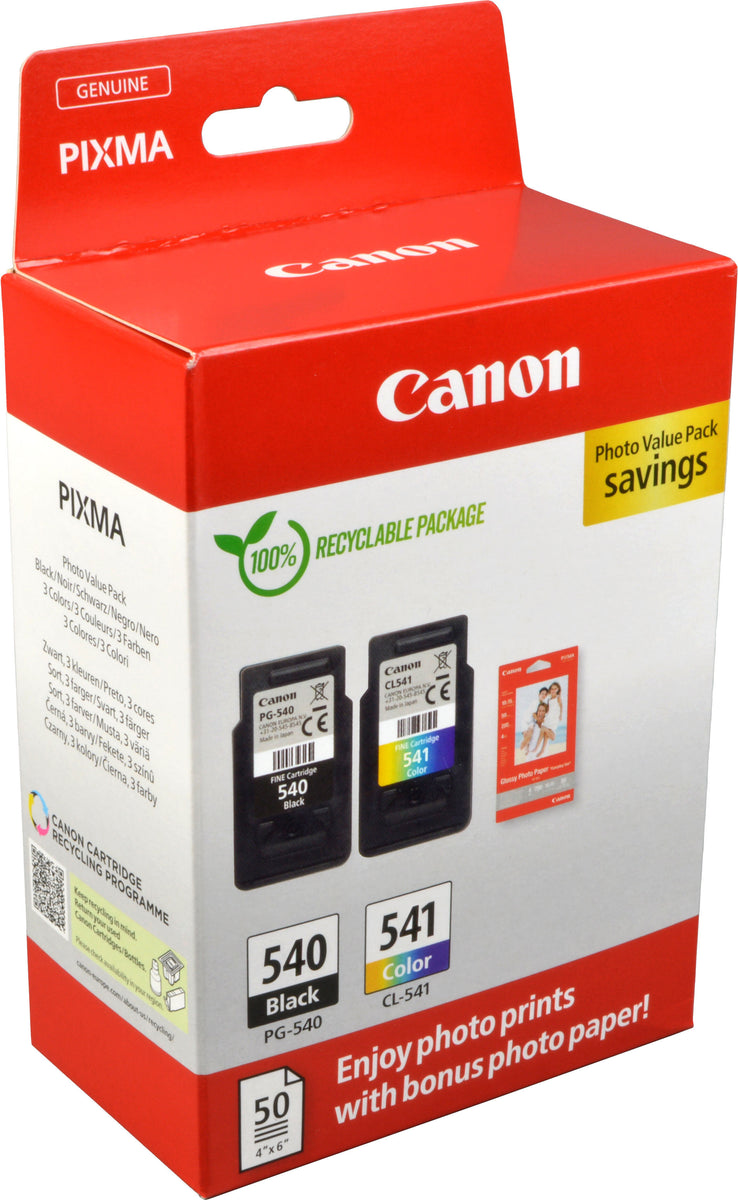 Canon PG-540/CL-541 Photo Value Pack, Schwarz, Cyan, Magenta, Gelb, 2 Stück(e), Value pack