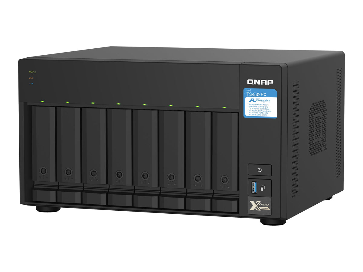 QNAP TS-832PX, NAS, Tower, Annapurna Labs, AL324, 4 GB, DDR4