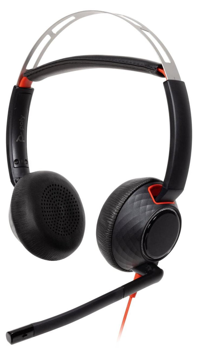 HP Poly Blackwire 5220 Stereo USB-C-Headset +3,5-mm-Stecker +USB-C/A-Adapter (Packungseinheit), Kabelgebunden, 20 - 20000 Hz, Anrufe/Musik, 165,2 g, Kopfhörer, Schwarz