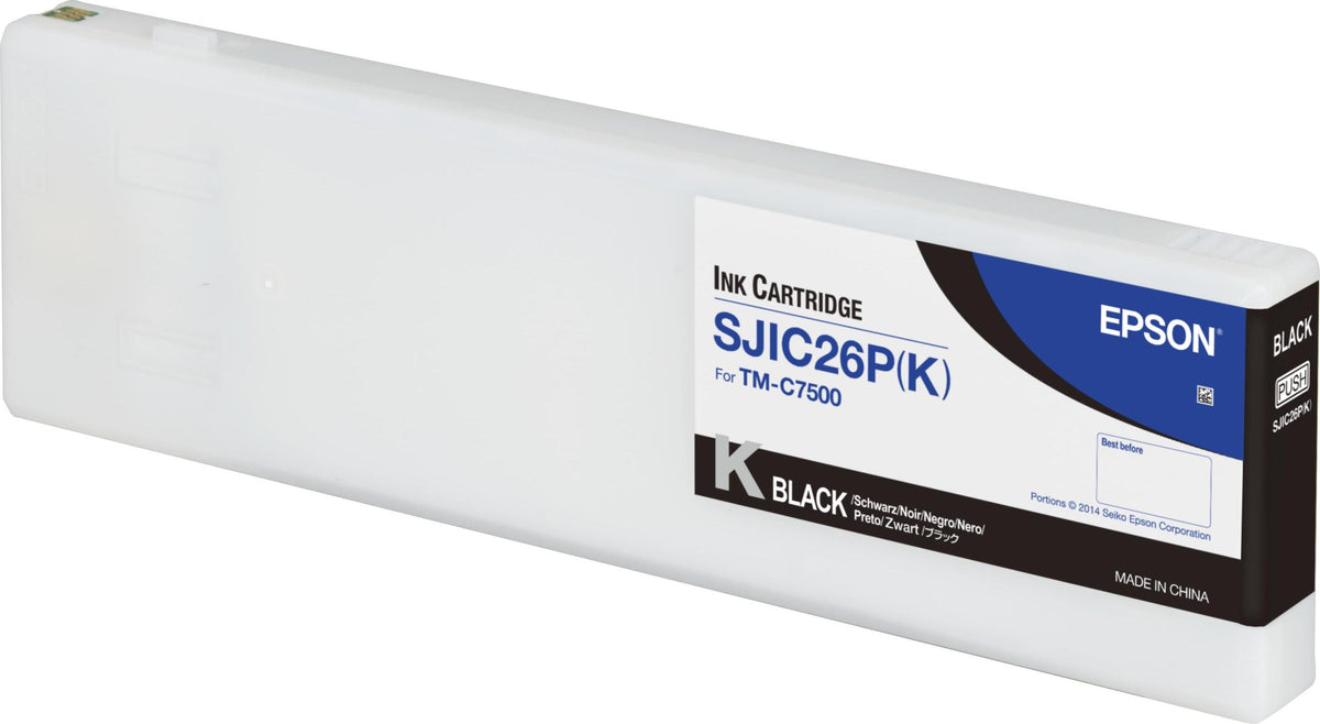 Epson SJIC26P(K): Ink cartridge for ColorWorks C7500 (Black), Schwarz, Tinte auf Pigmentbasis, 295,2 ml, 1 Stück(e)
