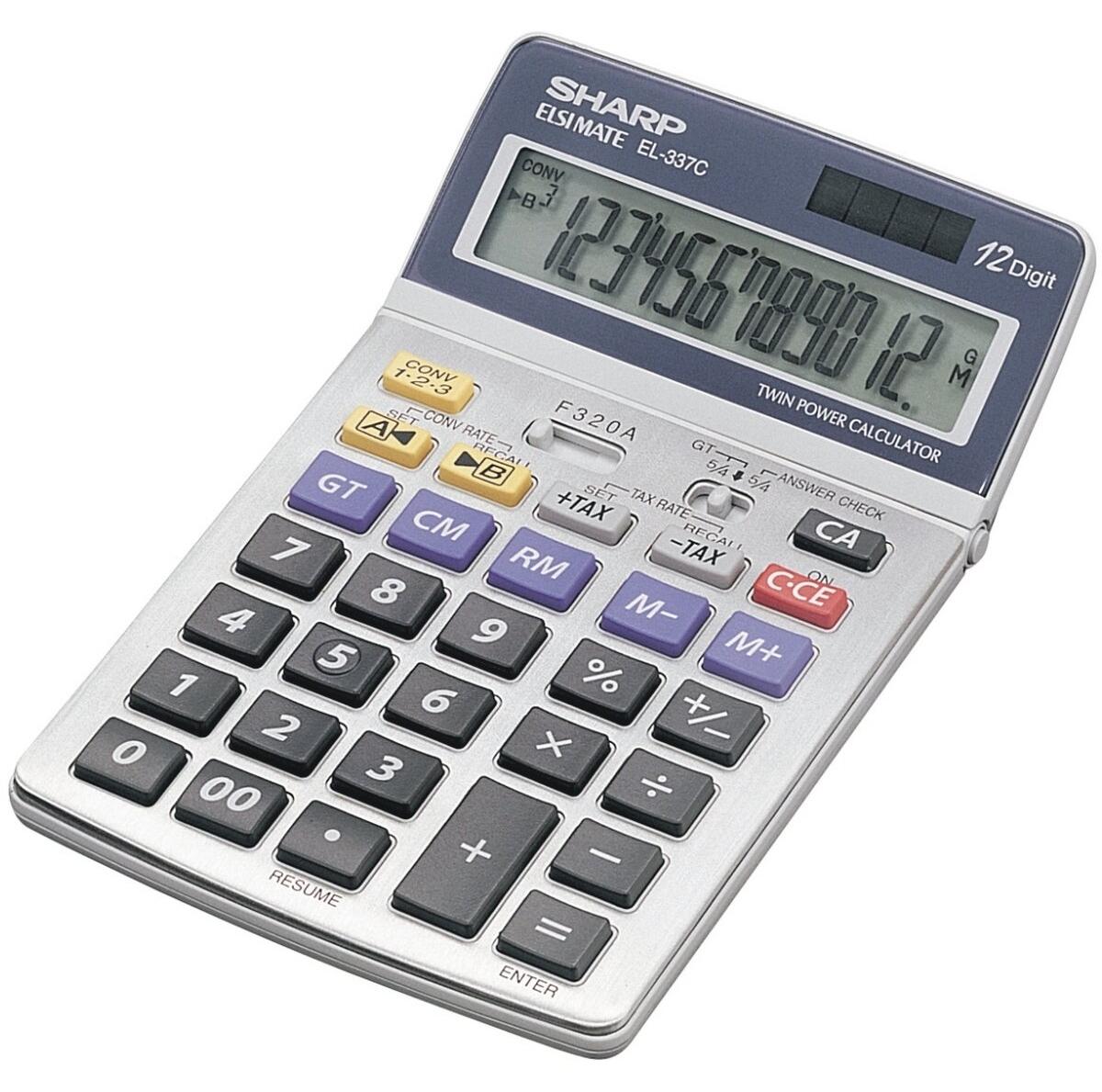 Sharp EL337CB, Tasche, Finanziell, Silber, Solar, 108 x 175 x 22 mm