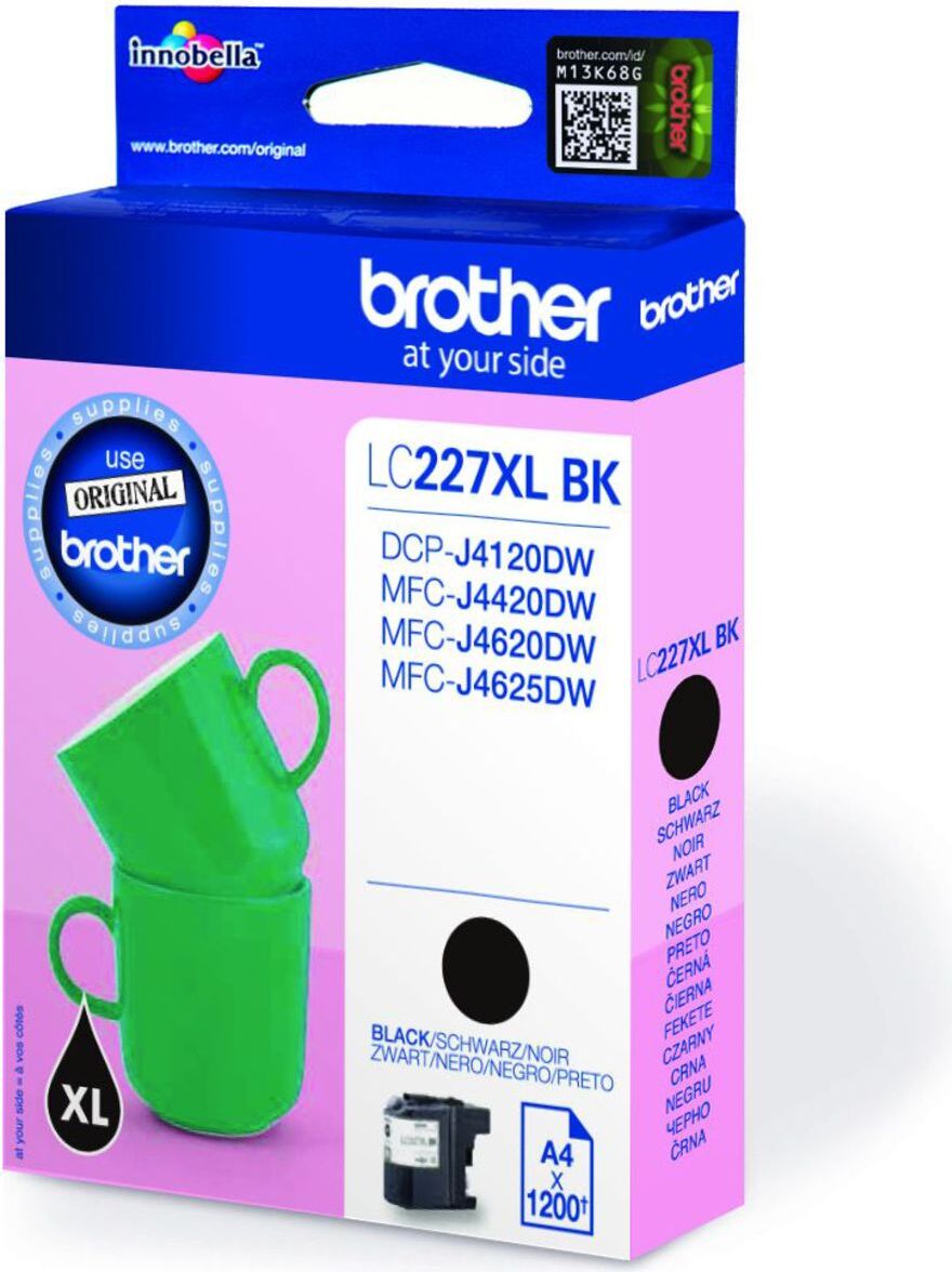 Brother LC227XLBK, Schwarz, Tinte auf Pigmentbasis, 1 Stück(e), 1200 Seiten, Einzelpackung