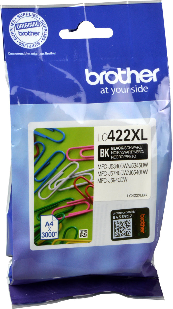Brother LC422XLBK, Hohe (XL-) Ausbeute, Schwarz, 1 Stück(e), 3000 Seiten, Einzelpackung