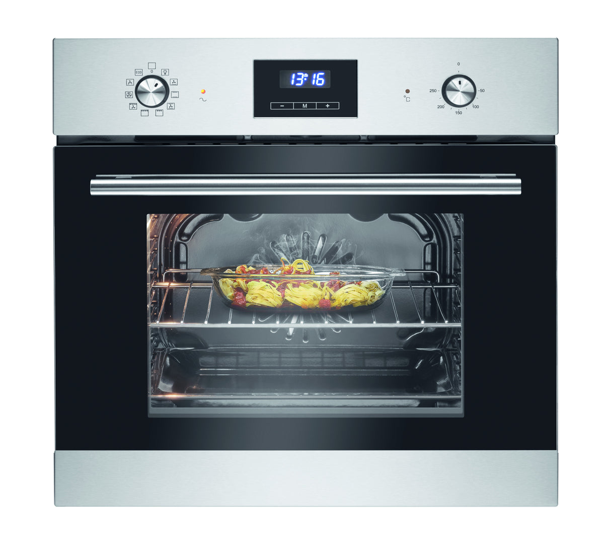Bomann Einbaubackofen mit Grill, Heißluft & Ober-/Unterhitze | Backofen 56L | 50°C - 250°C | 9 Backofen-Funktionen & aushängbarer Tür | EBO 7911 inox