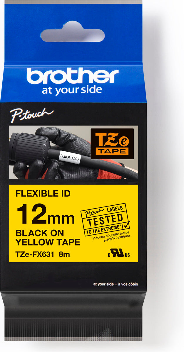 Tape TZEFX631/glb/bk/8m/12mm/flex/PT1000