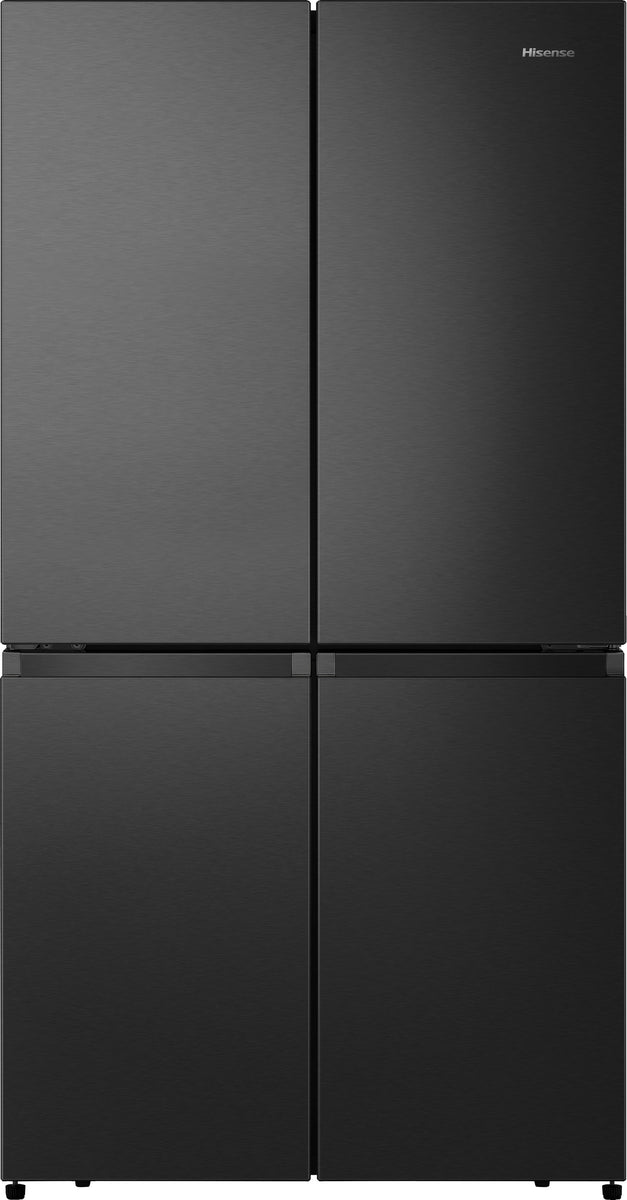 Hisense RQ758N4SAFE Cross Door Kühl-/ Gefrierkombination - Freistehend - 609 Liter Gesamtvolumen (393 Liter Kühl / 216 Liter Gefrierfach) - Black Inox - LED-Display - Multi Air Flow - Twist Ice Maker - Total No Frost