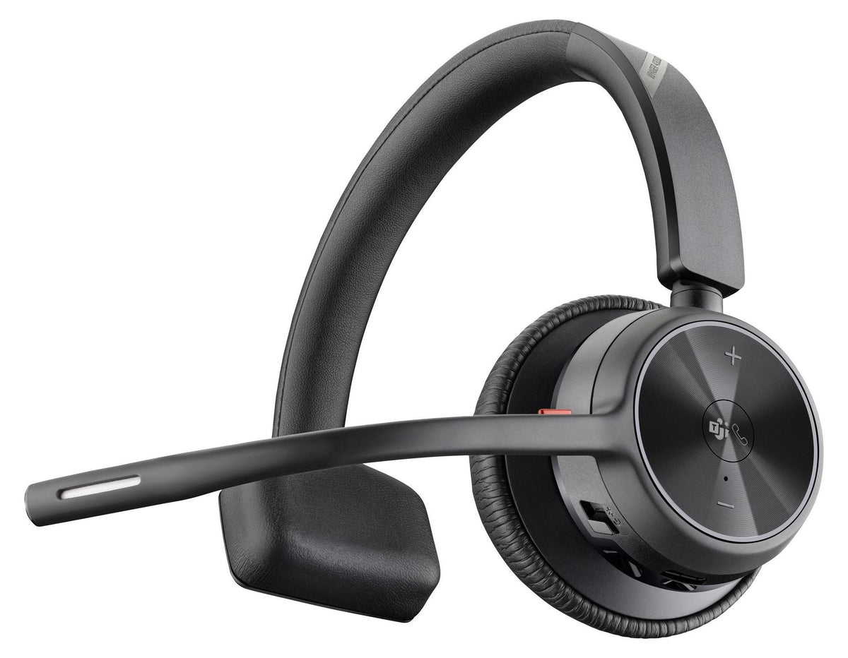 HP Poly Voyager 4310 USB-A Headset +BT700 Dongle, für Microsoft Teams , Kabellos, Büro/Callcenter, 122 g, Kopfhörer, Schwarz