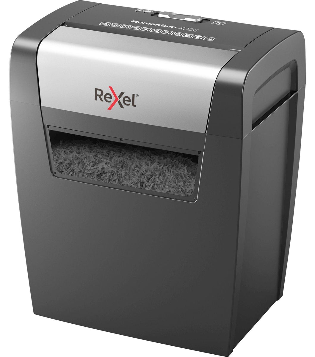 Rexel Momentum X308, Partikelschnitt-Zerkleinerung, 5 x 42 mm, 15 l, 100 Blätter, 70 dB, Tasten