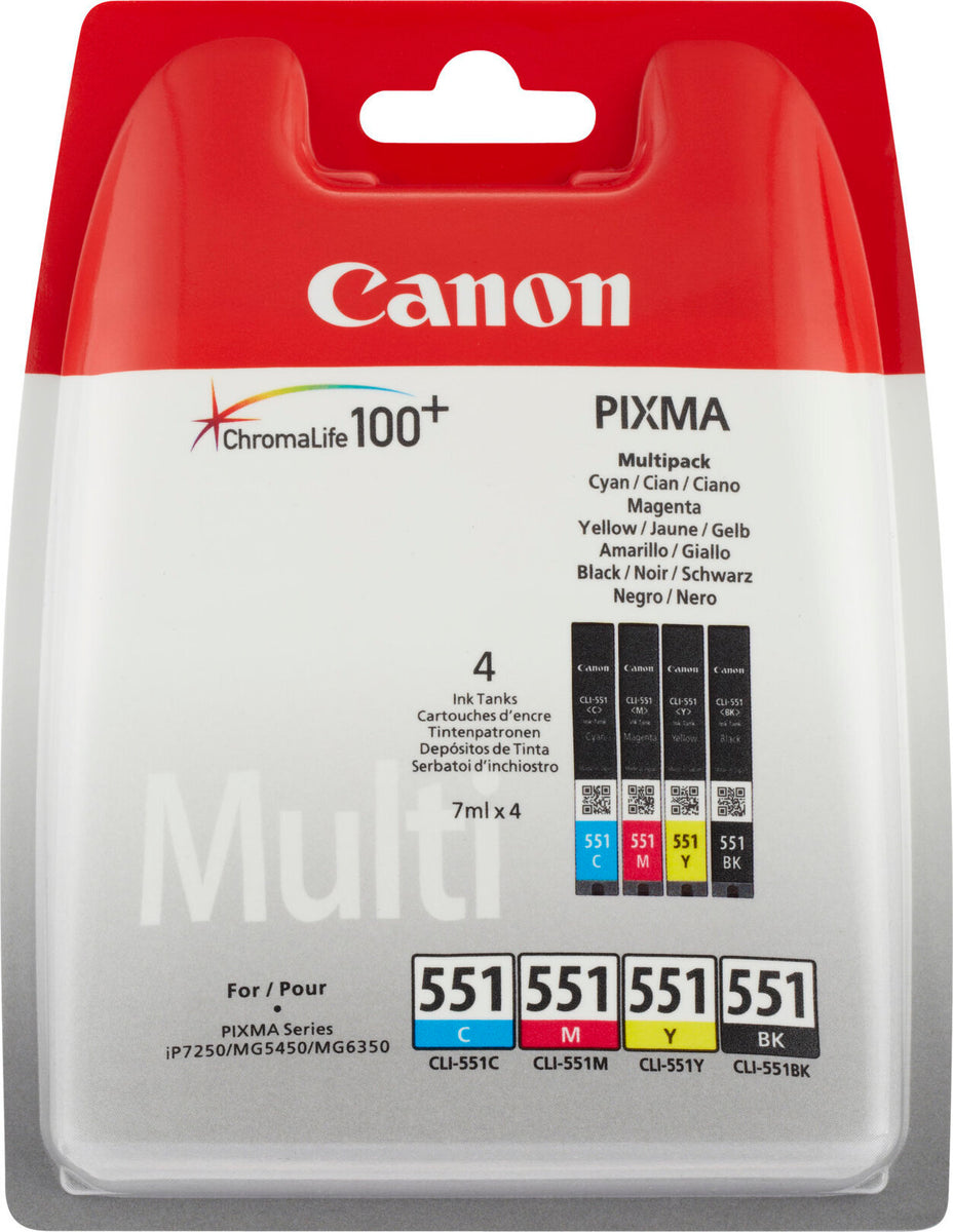 Canon CLI-551 C/M/Y/BK Multipack, Schwarz, Cyan, Magenta, Gelb, 1 Stück(e), Multipack