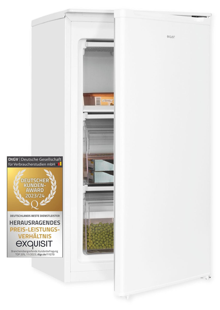 Exquisit Gefrierschrank GS111-041E weiss | Nutzinhalt: 60 L | Standgerät