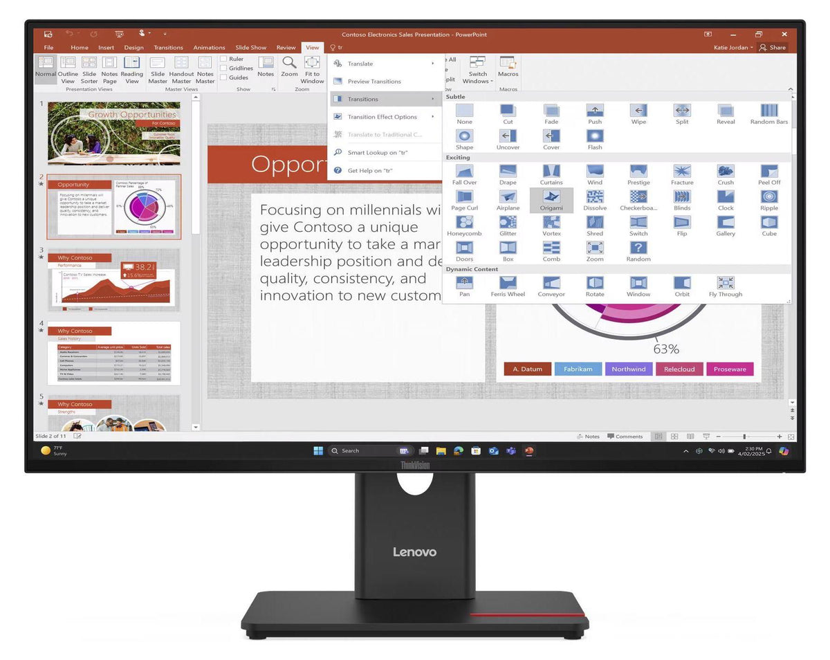 Lenovo ThinkVision T27-40 Monitor, 68,6 cm (27