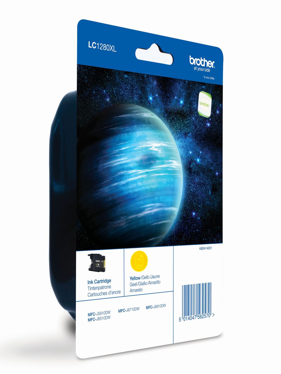 Brother LC1280XLY, Hohe (XL-) Ausbeute, Gelb, Tinte auf Pigmentbasis, 1 Stück(e), 1200 Seiten, Einzelpackung