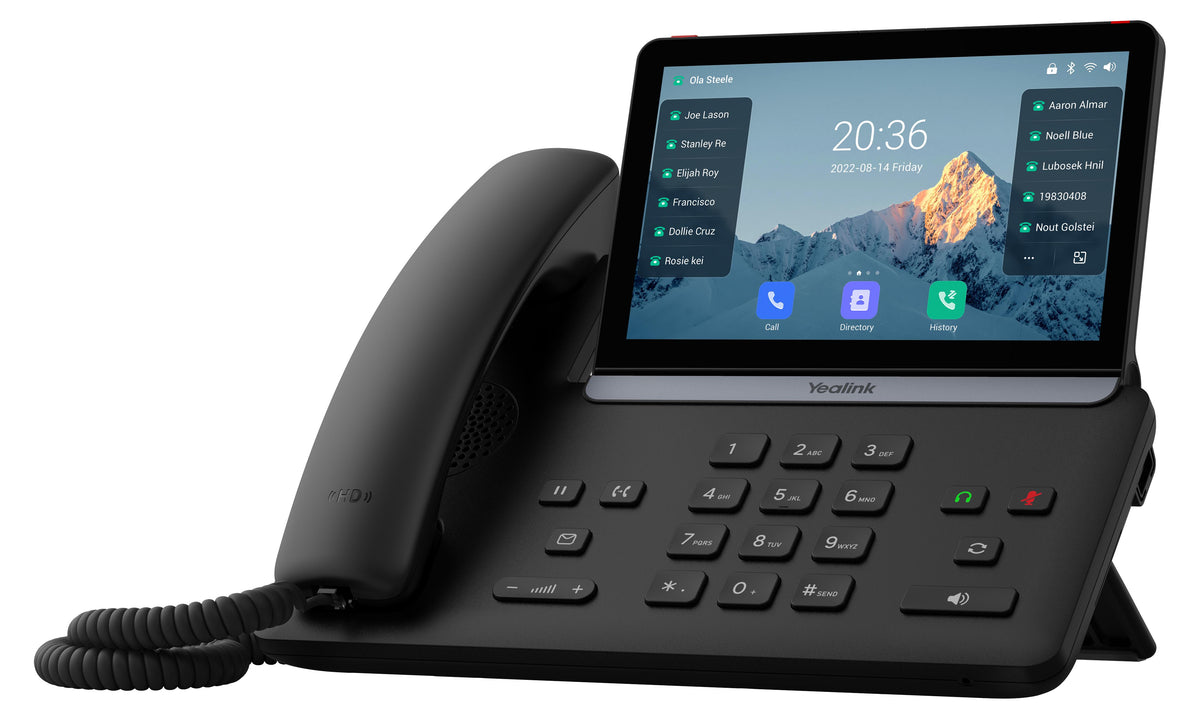 Yealink -SIP-T88W, IP-Telefon, Schwarz, Drahtgebundenes & drahtloses Handgerät, Tisch/Bank, 1000 Eintragungen, Tasten
