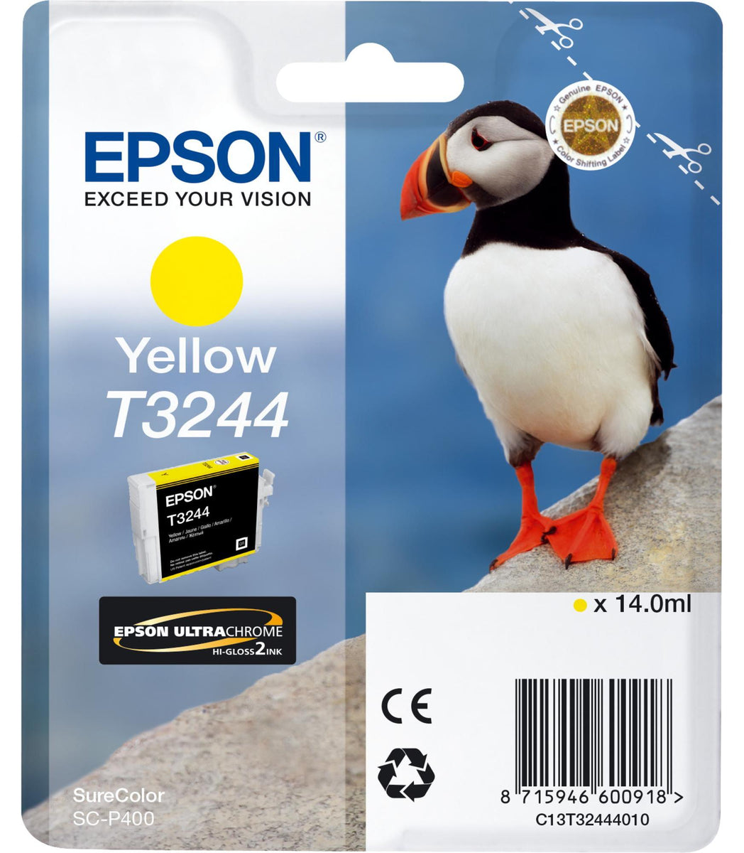 Epson T3244 Yellow, Standardertrag, Gelb, Tinte auf Pigmentbasis, 14 ml, 1 Stück(e), Einzelpackung