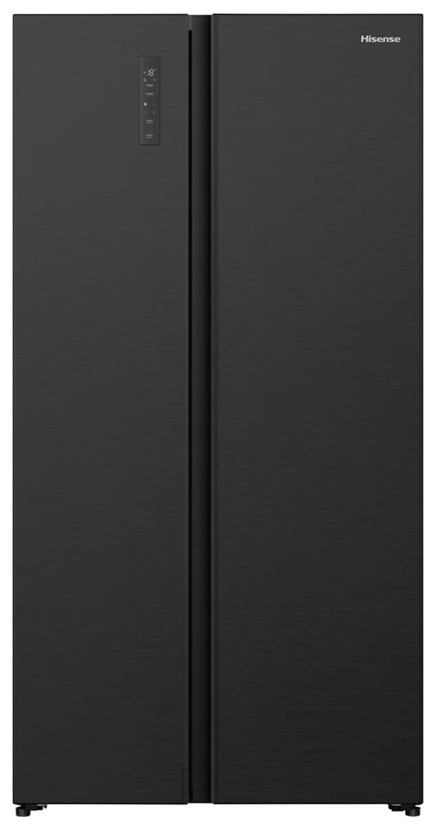 Hisense Hi3 Freistehend Side-by-Side-Kühlschrank, Inox, 527 l, Freistehend, Amerikanische Tür, Schwarz, Edelstahl, 2 Tür(en), Touchsteuerung, LED