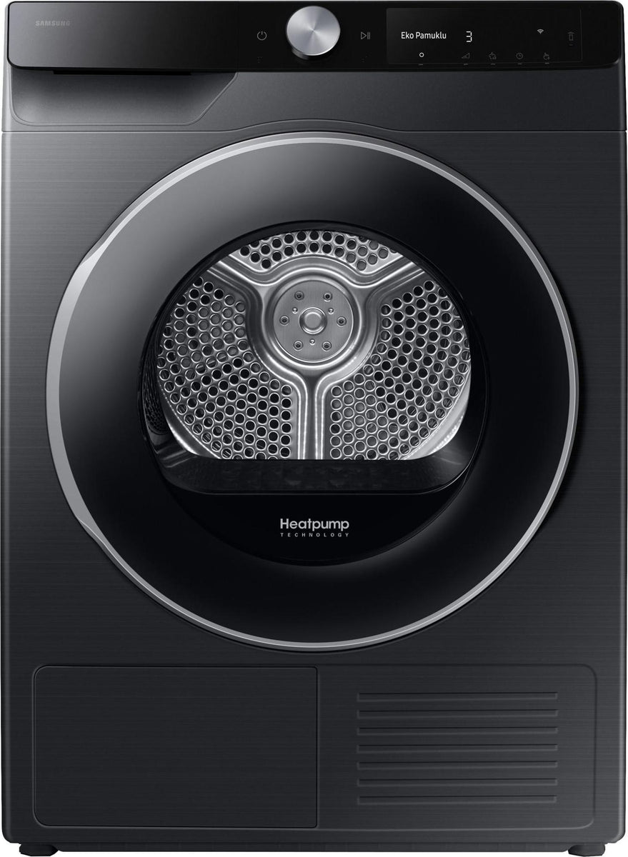 Samsung Series 6 9 kg Wärmepumpentrockner DV6400D mit AI Dry+, +++, Freistehend, Frontlader, Wärmepumpe, Schwarz, Drehregler, Berührung, Rechts