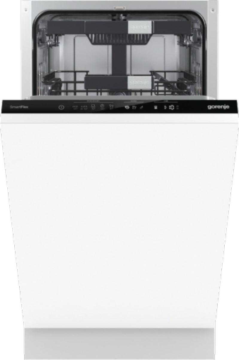 Gorenje GV583C10 vollintegrierter Geschirrspüler 45 cm, Voll integriert, Single (45 cm breit), Weiß, Touchsteuerung, 3 Korb/Körbe, Korb