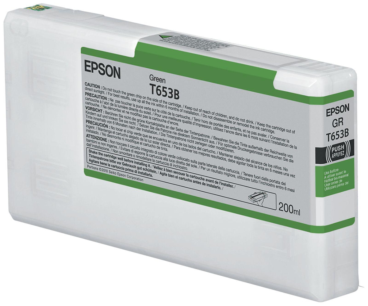 Epson T653B Green-Tintenpatrone (200 ml), Standardertrag, Grün, Tinte auf Pigmentbasis, 200 ml, 1 Stück(e), Einzelpackung