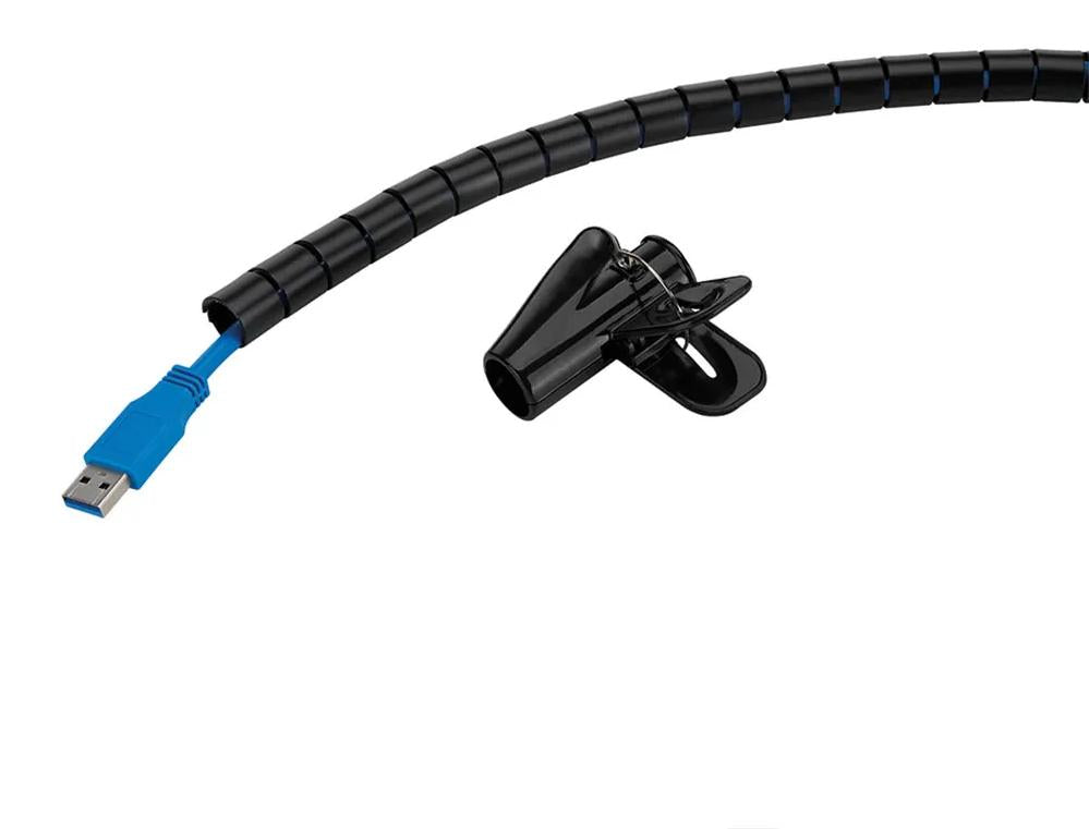 Neomounts ADS06-140BL Kabelspirale - für 1-3 Kabel - universal, Kabelmuffe, Tisch/Bank, Kunststoff, Schwarz