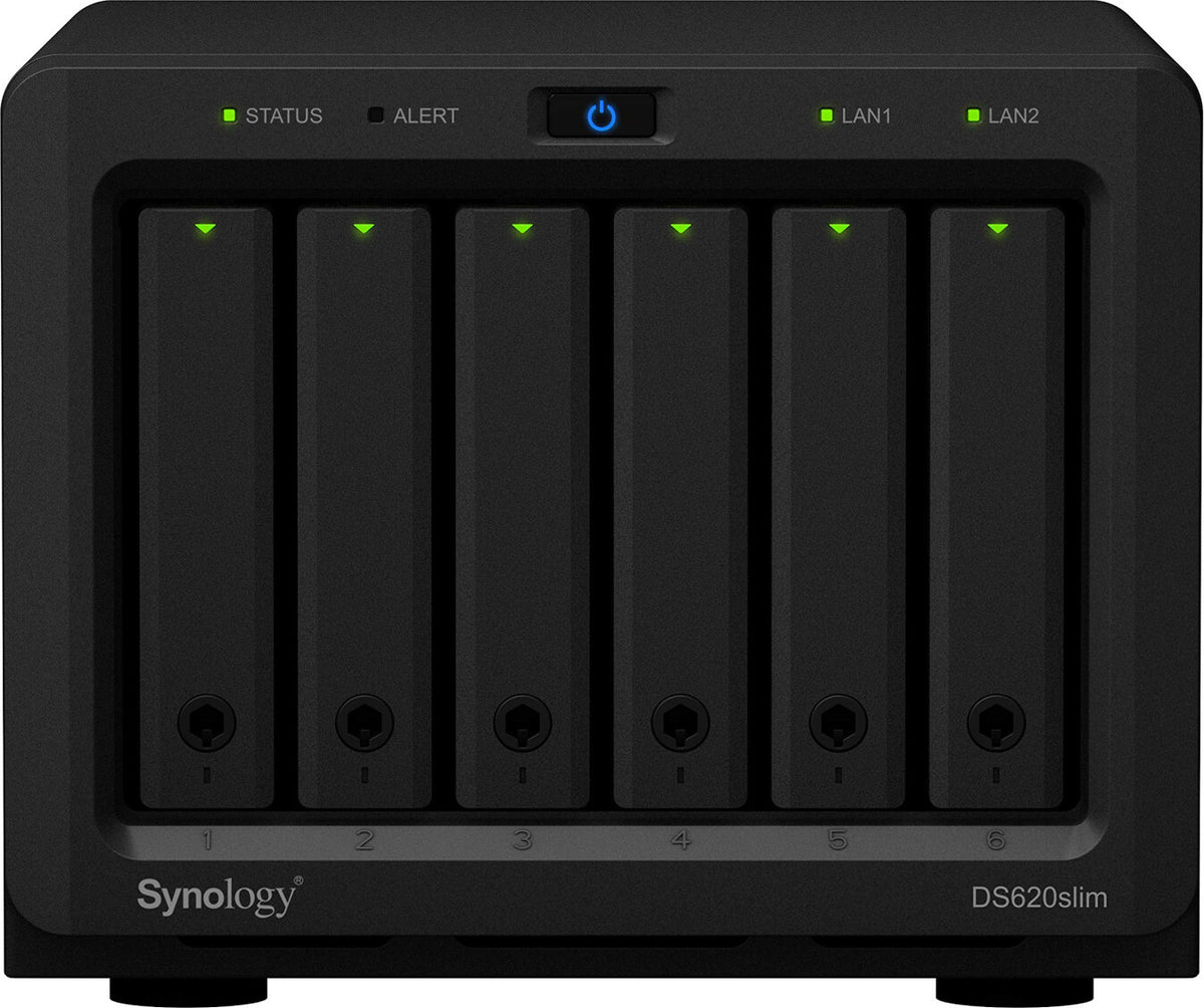 Synology DiskStation DS620SLIM, NAS, Desktop, Intel® Celeron®, J3355, 2 GB, DDR3L