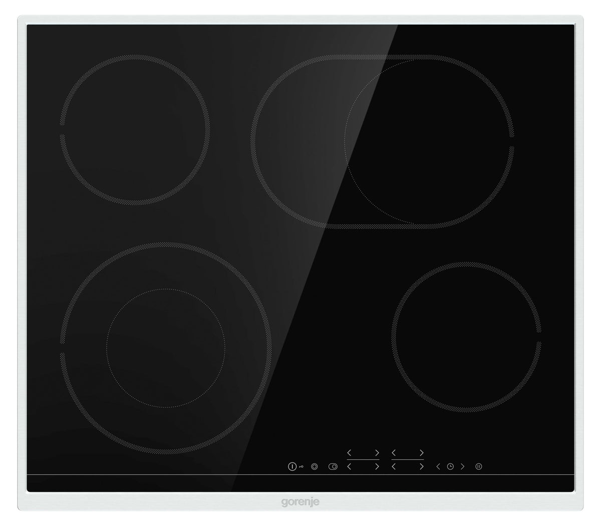 Gorenje ECT643BX Glaskeramik-Kochfeld, Schwarz, Edelstahl, Integriert, Keramik, Glaskeramik, 4 Zone(n), 4 Zone(n)