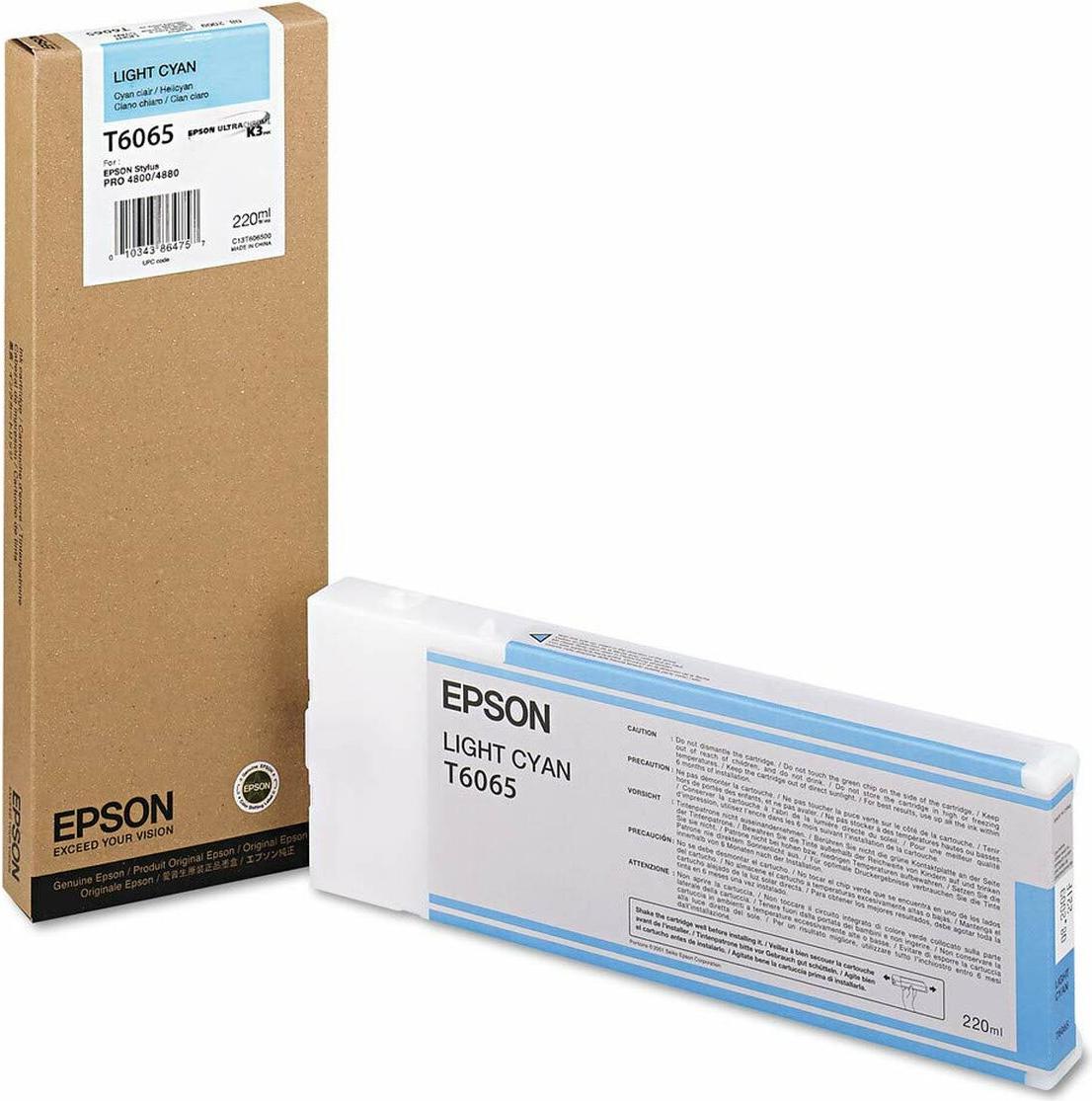 Epson Singlepack Light Cyan T606500, 220 ml, Cyan, Tinte auf Pigmentbasis, 220 ml, 1 Stück(e), Einzelpackung