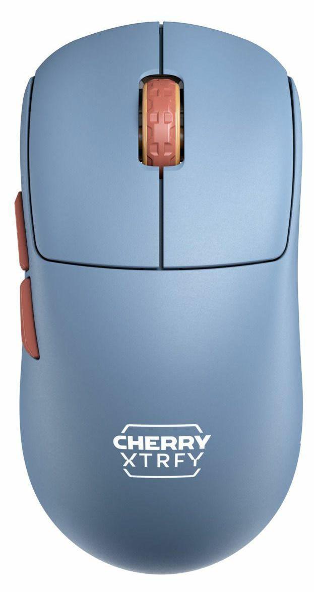 CHERRY XTRFY M68 Wireless, rechts, RF Wireless, 26000 DPI, Schwarz, Blau, Braun