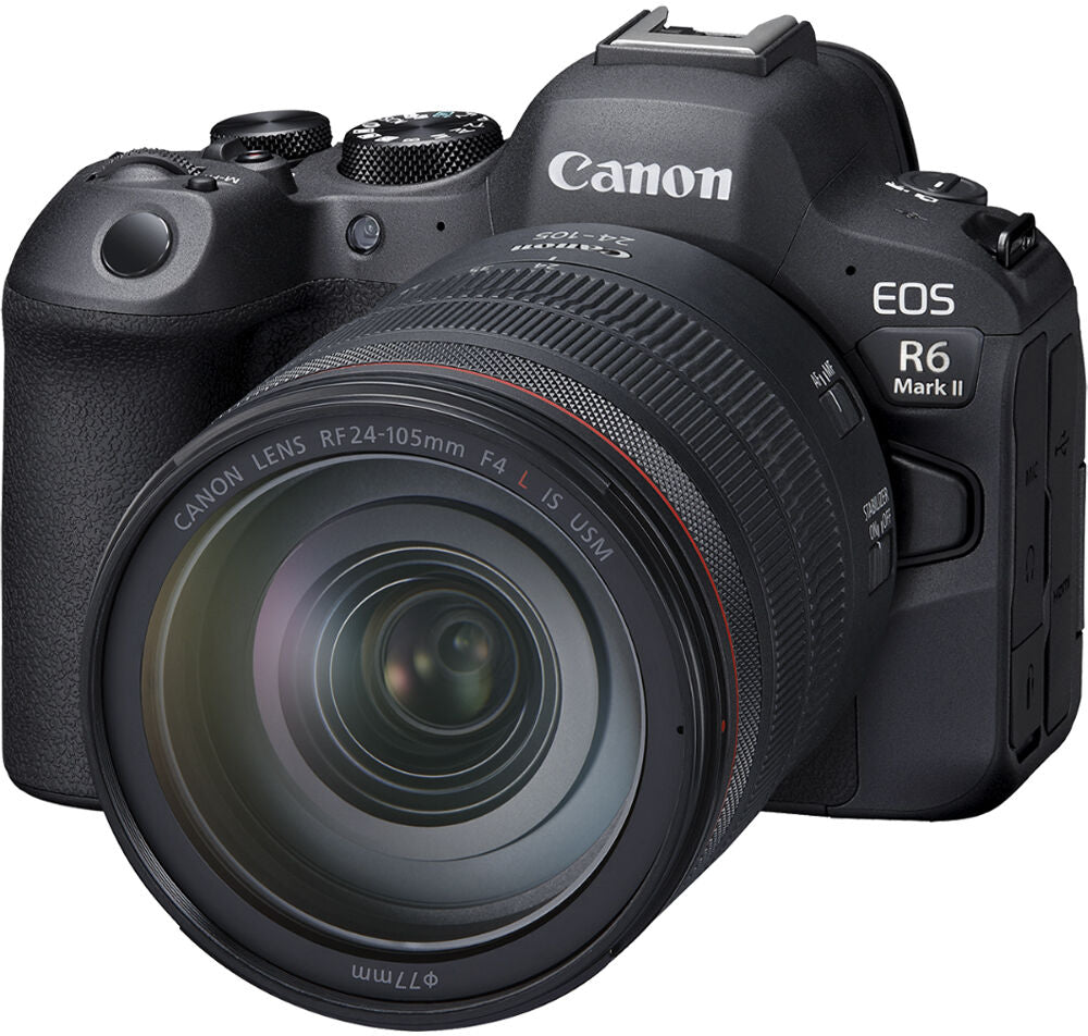 Canon EOS R6 Mark II + RF 24-105mm F4 L IS USM, 24,2 MP, CMOS, Touchscreen, 588 g, Schwarz
