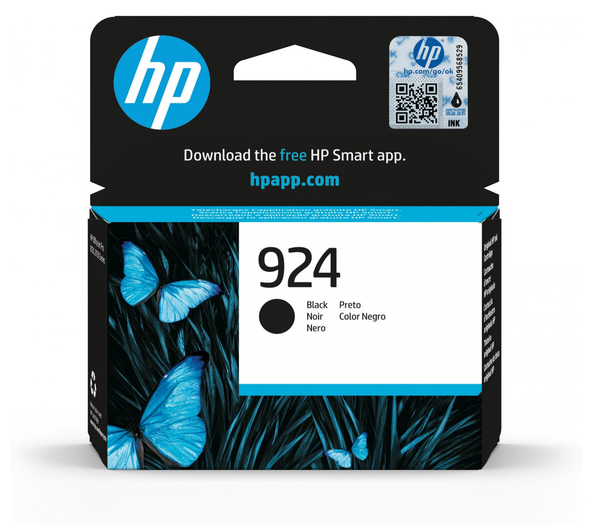HP 924 Schwarz Original Druckerpatrone, Standardertrag, Schwarz, 1 Stück(e), 500 Seiten, 400 Seiten, Einzelpackung