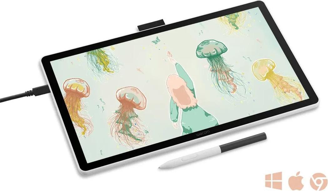 Wacom One 14, Kabelgebunden, 2540 lpi, 309 x 174 mm, USB, 8 mm, Stift