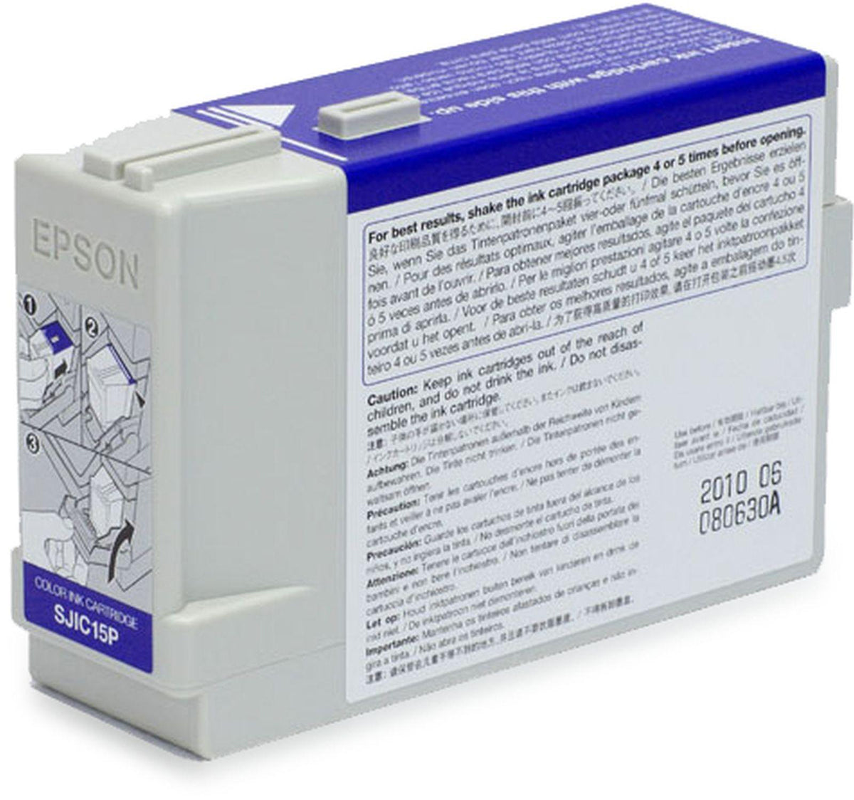 Epson SJIC15P-Tintenpatrone für TM-C3400 u. TM-C610 (3 Farben), Cyan, Magenta, Gelb, Tinte auf Pigmentbasis, 26,3 ml, 1 Stück(e)
