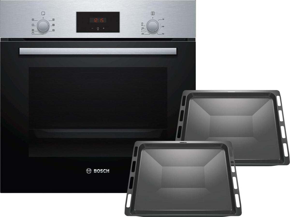 Bosch HBF133BR0Z2 Set Backofen HBF133BR0 Edelstahl + 2 zusätzliche Backbleche HEZ431002