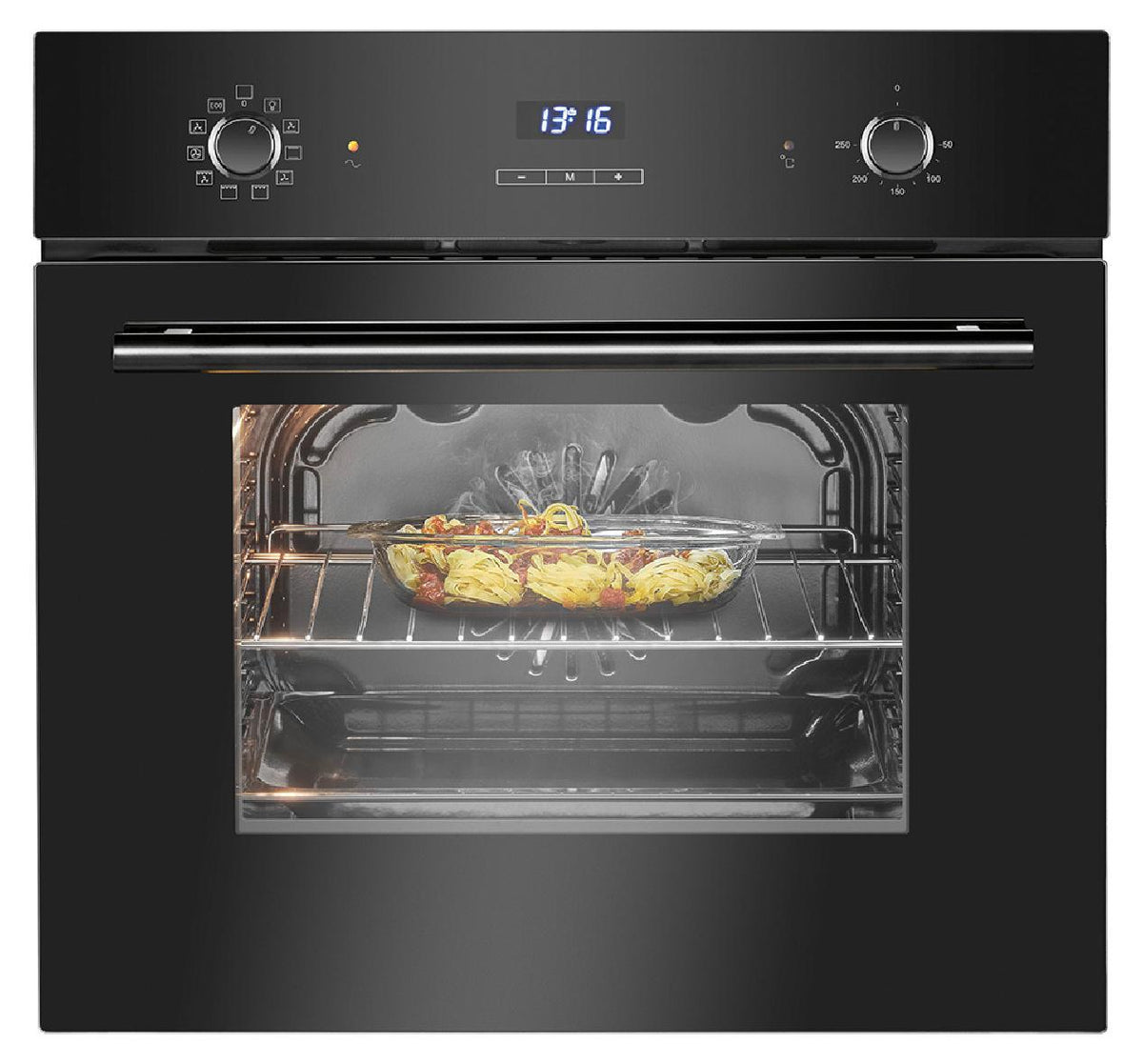 Bomann Einbaubackofen mit Grill, Heißluft & Ober-/Unterhitze | 56L | 50°C - 250°C Touch Control | 9 Backofen-Funktionen | EBO 7911 schwarz