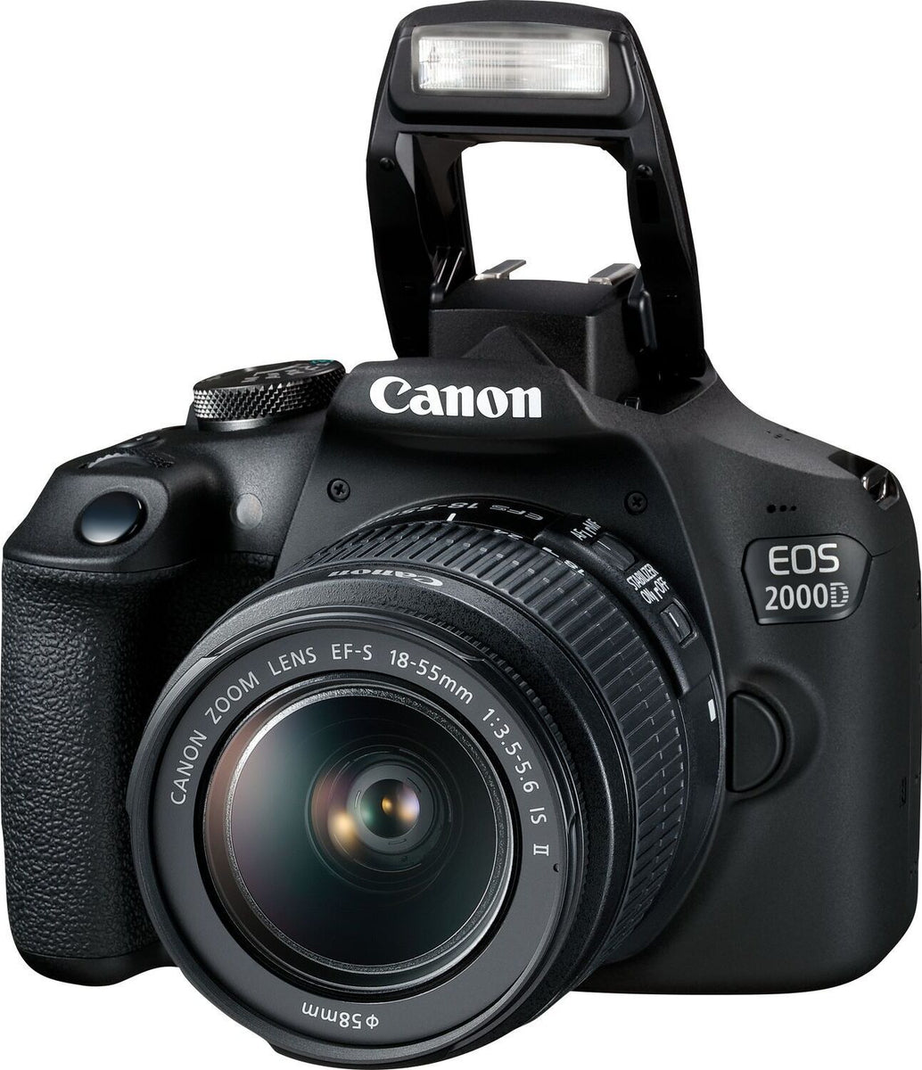 Canon EOS 2000D + EF-S 18-55mm f/3.5-5.6 IS II + EF 75-300mm f/4-5.6 III, 24,1 MP, 6000 x 4000 Pixel, CMOS, Full HD, 475 g, Schwarz