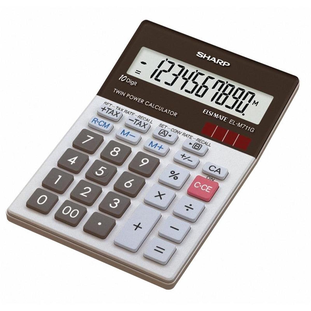 Sharp 10 Digit Stylish Desktop Calculator, LCD, SB/LR44 x 1, 130 g, 100 x 151.5 x 33 mm