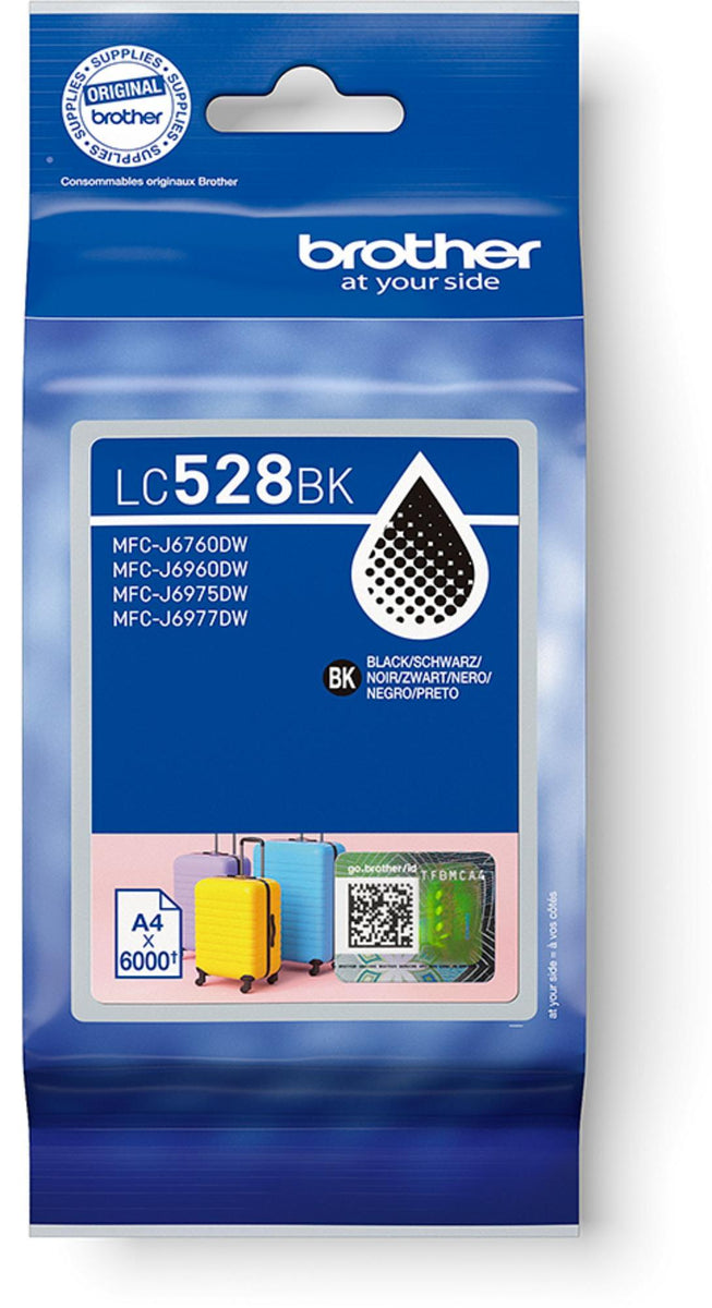 Brother LC528XLBK, Ultra hohe Rendite, Schwarz, Tinte auf Pigmentbasis, 1 Stück(e), 12000 Seiten, Einzelpackung