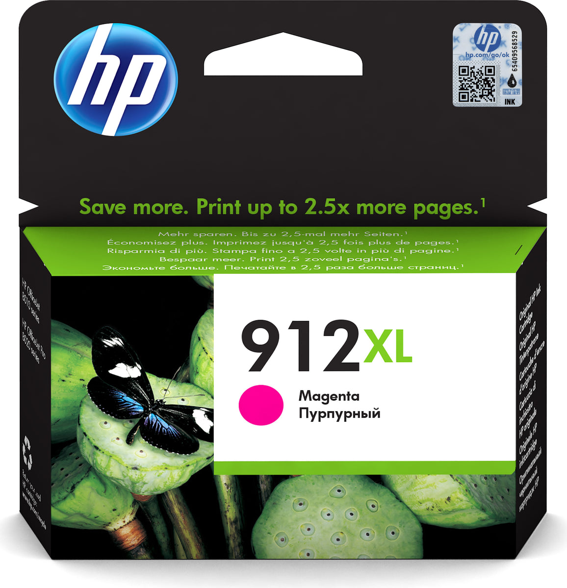 HP 912XL Magenta Original Druckerpatrone mit hoher Reichweite, Hohe (XL-) Ausbeute, Magenta, Tinte auf Pigmentbasis, 9 ml, 1 Stück(e), Einzelpackung