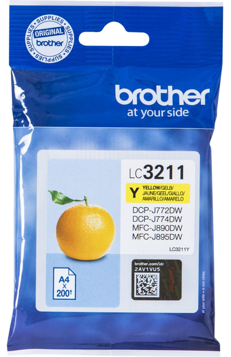 Brother LC3211Y, Standardertrag, Gelb, Tinte auf Pigmentbasis, 1 Stück(e), 200 Seiten, Einzelpackung