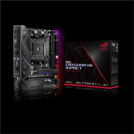 ASUS ROG Crosshair VIII Impact, AMD, Sockel AM4, AMD Ryzen 2000 Series, AMD Ryzen 3000 Series, Sockel AM4, DDR4-SDRAM, 64 GB