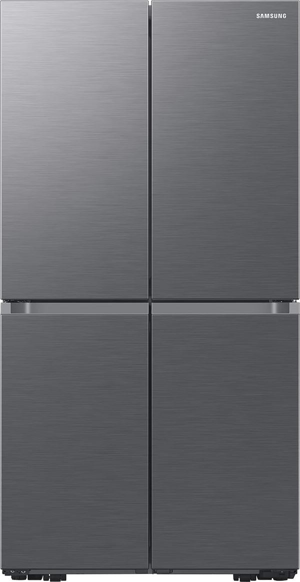 Samsung 4-Türen French Door Kühlschrank mit AI Energy Mode, 649 ℓ, Freistehend, French door, Silber, Berührung, LED, Innen