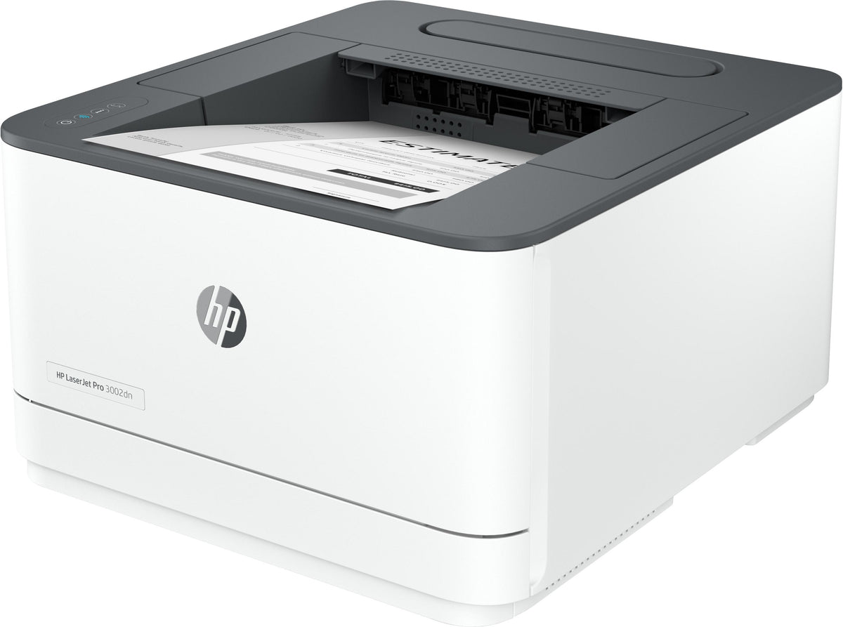 HP LaserJet Pro 3002dn Drucker, Schwarzweiß, Drucker für Kleine und mittlere Unternehmen, Drucken, Wireless; Drucken vom Smartphone oder Tablet; Beidseitiges Drucken, Laser, 1200 x 1200 DPI, A4, 33 Seiten pro Minute, Doppelseitiger Druck, Grau, Weiß