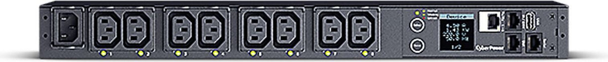 CyberPower PDU81004, Rackmount 1U, Switched PDU, Metered-by-Outlet Leistungssteuerung, Eingang 230V/10A (1), Ausgang IEC-320 C13 (8), SNMP-Netzwerkanschluss, PowerPanel Software, Managed, Metered-by-outlet, Überwacht, Geändert, 1U, Einphasig,…