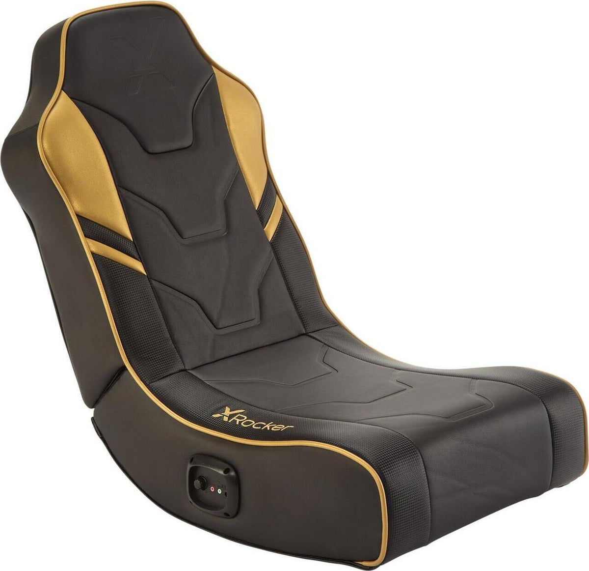 X Rocker 5132201, Konsolen-Gamingstuhl, 80 kg, Gepolsterter Sitz, Gepolsterte Rückenlehne, Playstation, Schwarz, Gold