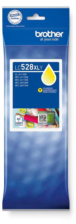 Brother LC528XLY Yellow Ink Cartridge, Ultra hohe Rendite, Gelb, Tinte auf Pigmentbasis, 1 Stück(e), 10000 Seiten, Einzelpackung