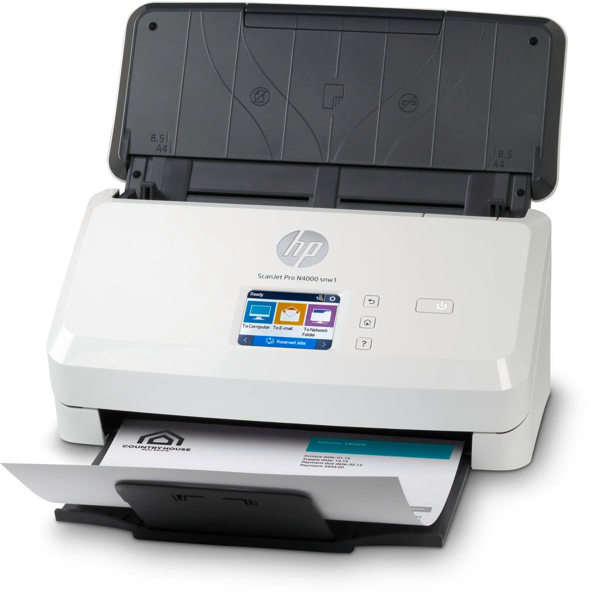HP Scanjet Pro N4000 snw1 Sheet-feed Scanner, 216 x 3100 mm, 600 x 600 DPI, Scanner mit Vorlageneinzug, Schwarz, Weiß, CMOS CIS, 4000 Seiten